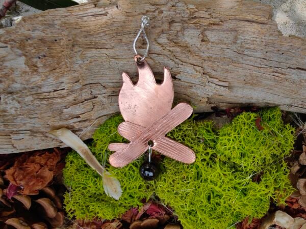 Pendentif "Brasier" en cuivre, argent et cornaline – Image 2
