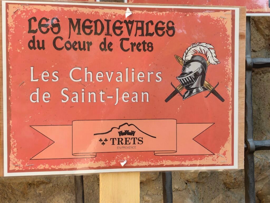 Affiche des médiévales de Trets, les chevaliers de Saint protecteurs de la ville.