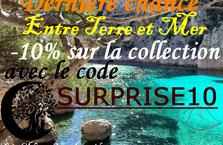 Promotion -10% sur les bijoux de la collection Entre Terre et Mer chez Le Chêne Enchanté.