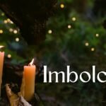 Lumière des bougies dans la nature pour l'éveil de la lumière, de la nature pour le sabbat d'imbolc chez Le Chêne Enchanté.