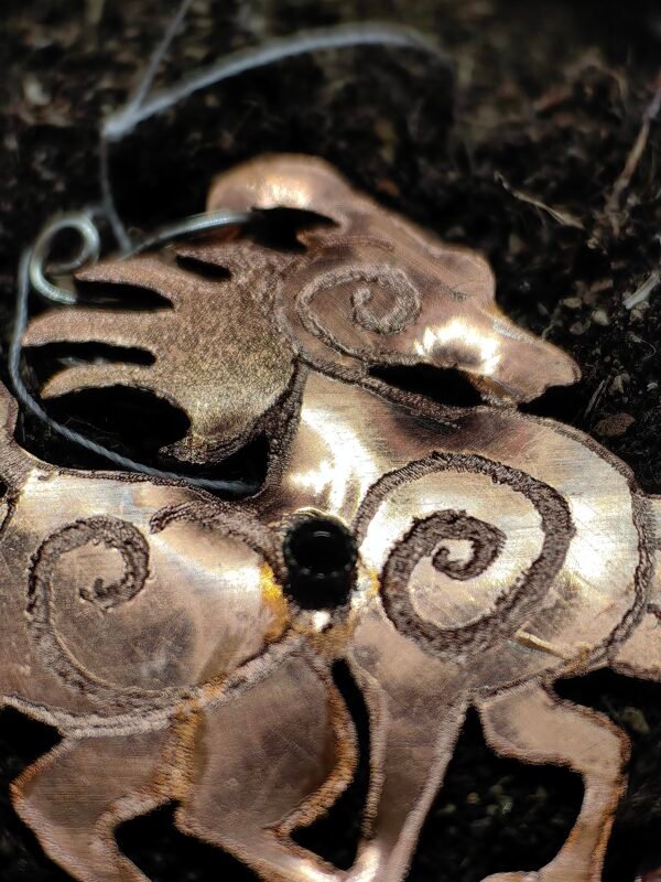 Pendentif "Sleipnir" argent-cuivre et tourmaline noire – Image 6