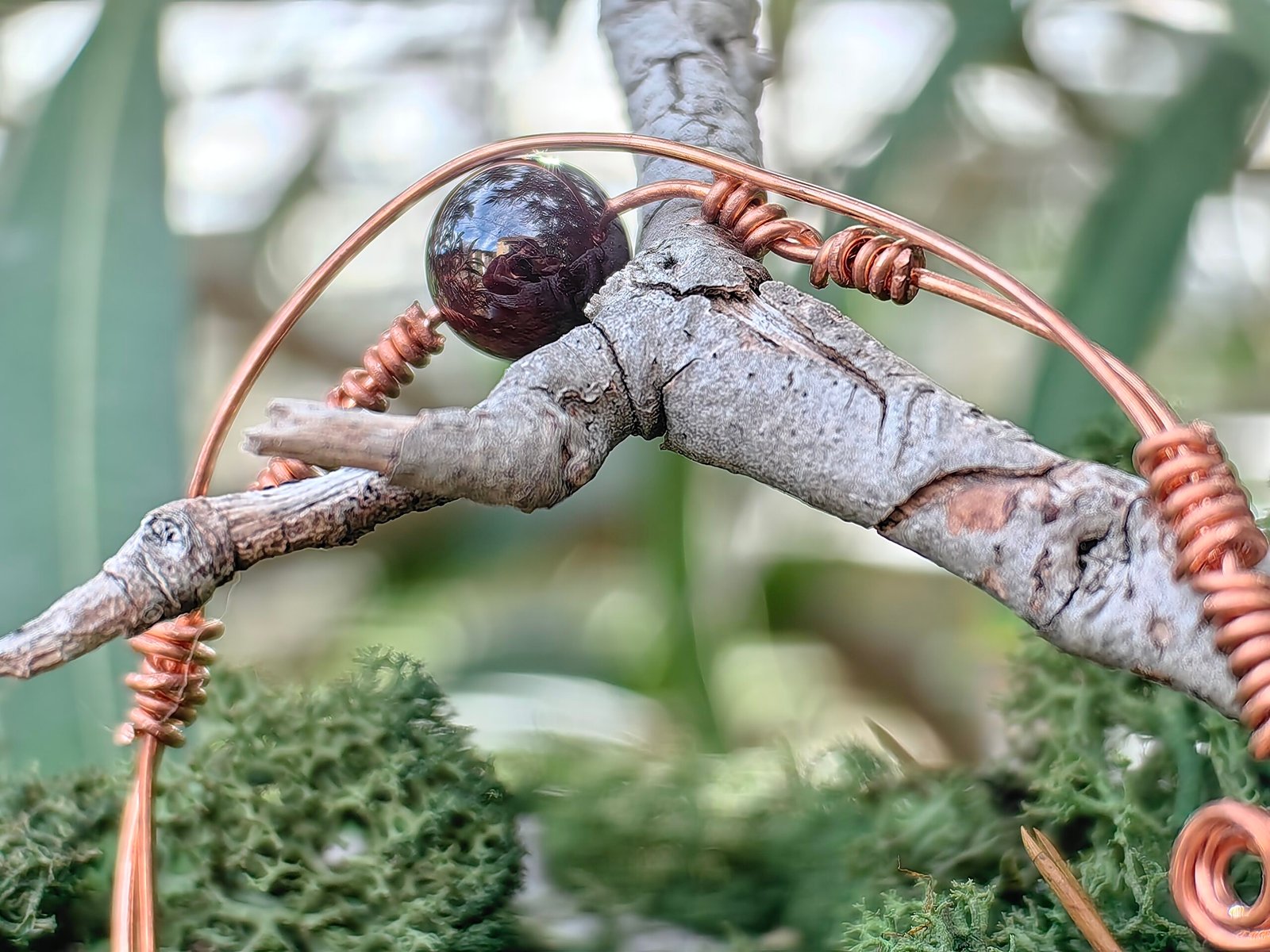 Bracelet Force intérieure, cuivre tressé et grenat – Image 4